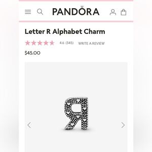 Pandora “R” charm